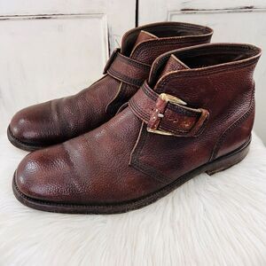 Vintage Florsheim Brown Leather Monk Strap Boots 10.5D